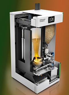 Stirlingmotor Heizung mit Stromerzeugung