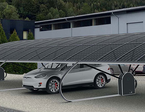Solarcarport Einkaufszentrum