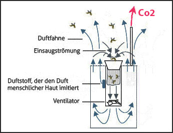 Mückenfalle Fangprinzip